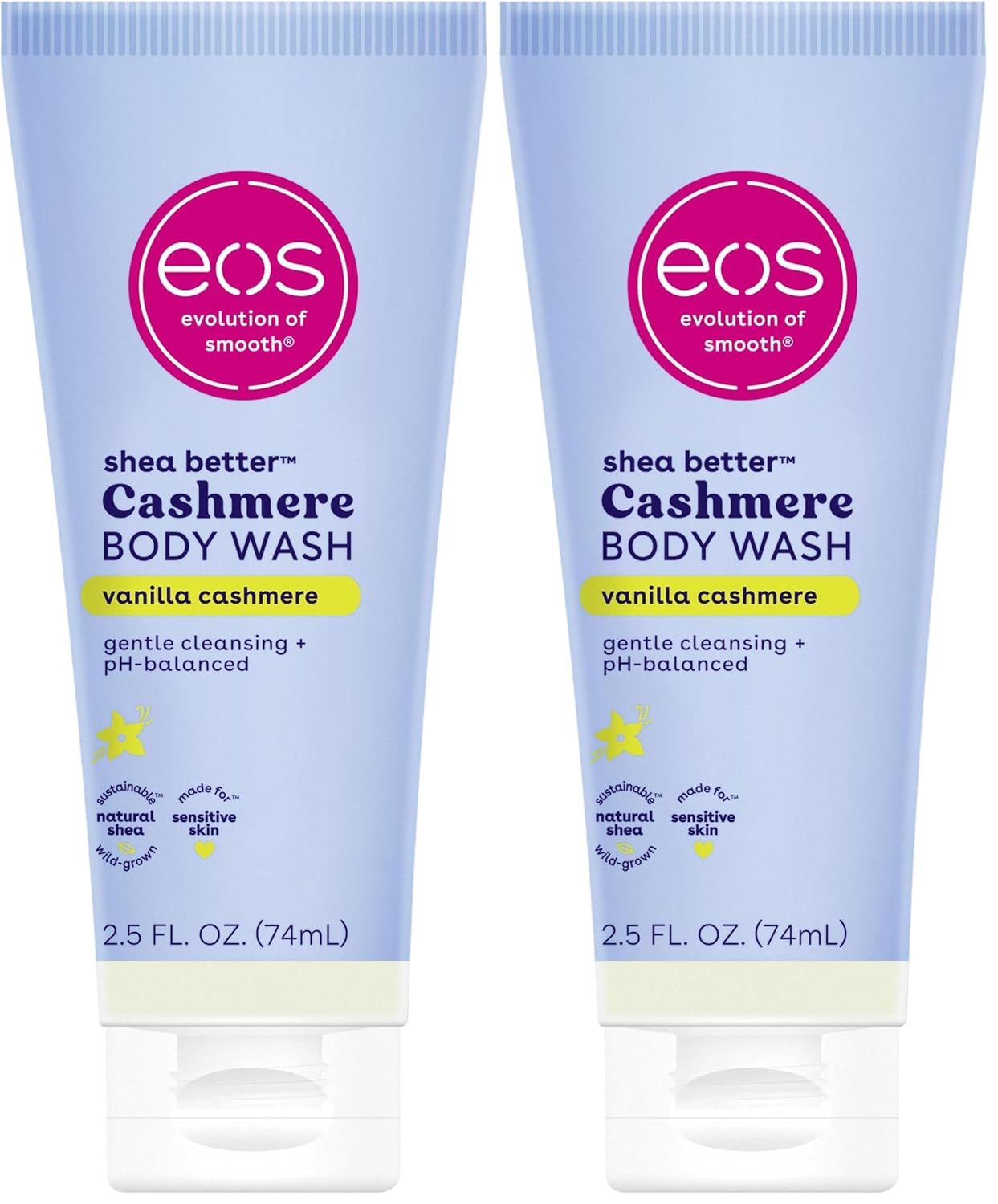 eos Travel Vanilla Cashmere - Gel de baño esencial de tamaño de via...