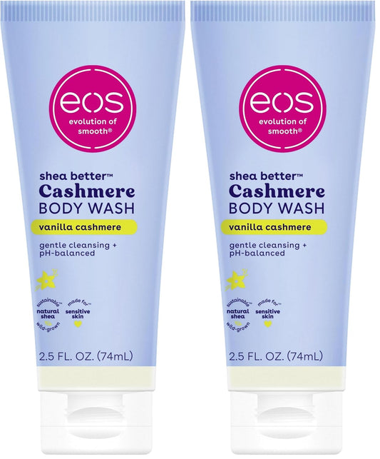 eos Travel Vanilla Cashmere - Gel de baño esencial de tamaño de via...