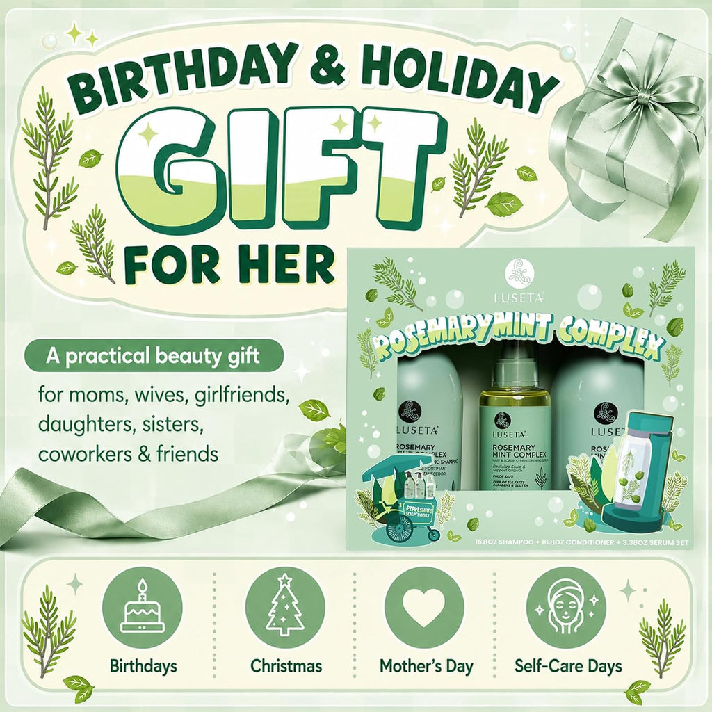 Luseta Rosemary Mint Set de regalo para mujer, cuidado refrescante...