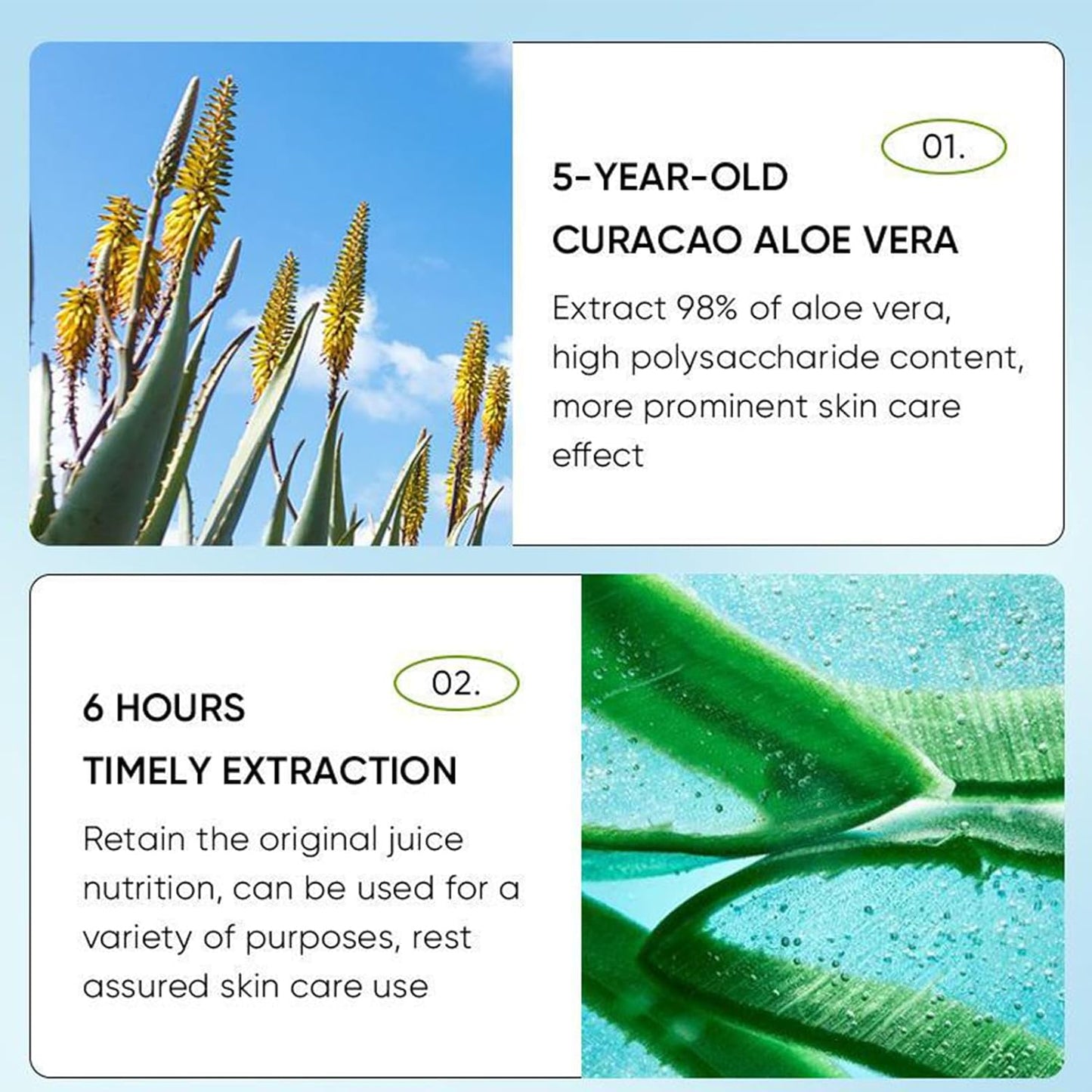 Juego de 8 piezas de aloe vera para el cuidado de la piel, kit de c...