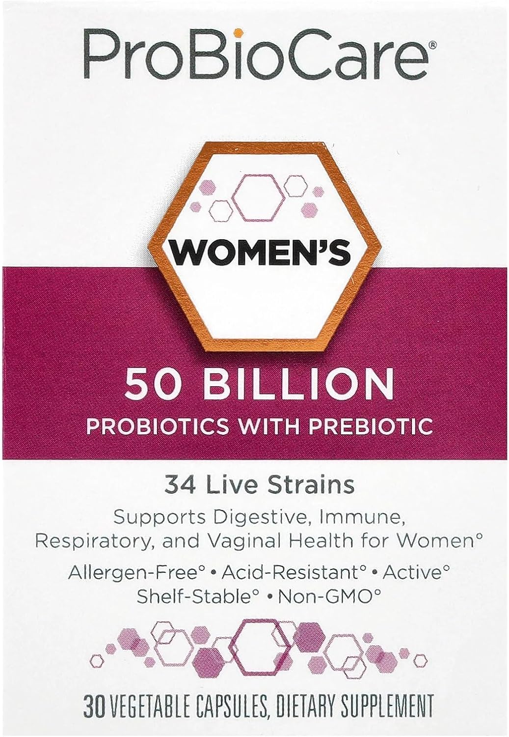 ProBioCare Probiótico para mujeres, 50 mil millones de UFC con preb...