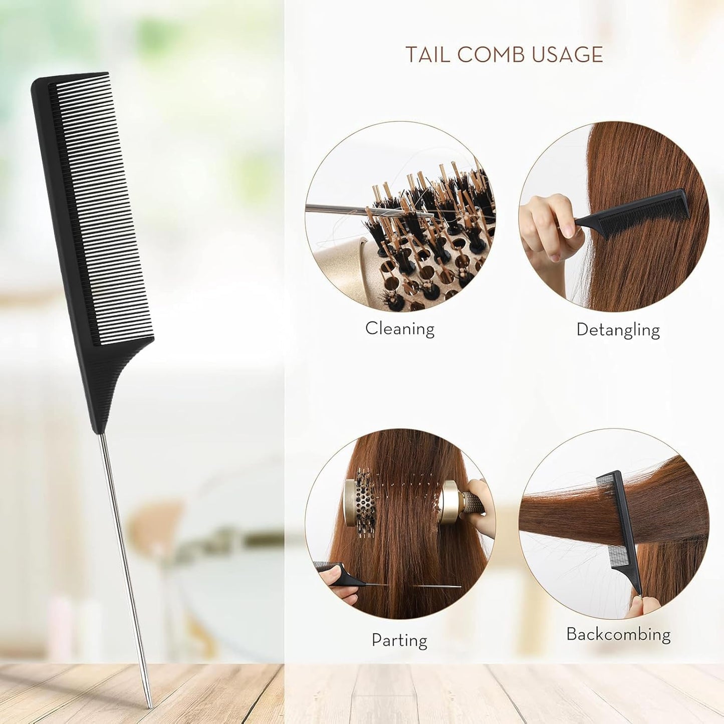 AIMIKE Juego de cepillos para el cabello, cepillo redondo de cerámica nano térmica y tecnología iónica con cerdas de jabalí para secar con soplado, mejorar la textura para peinar, rizar y brillar,