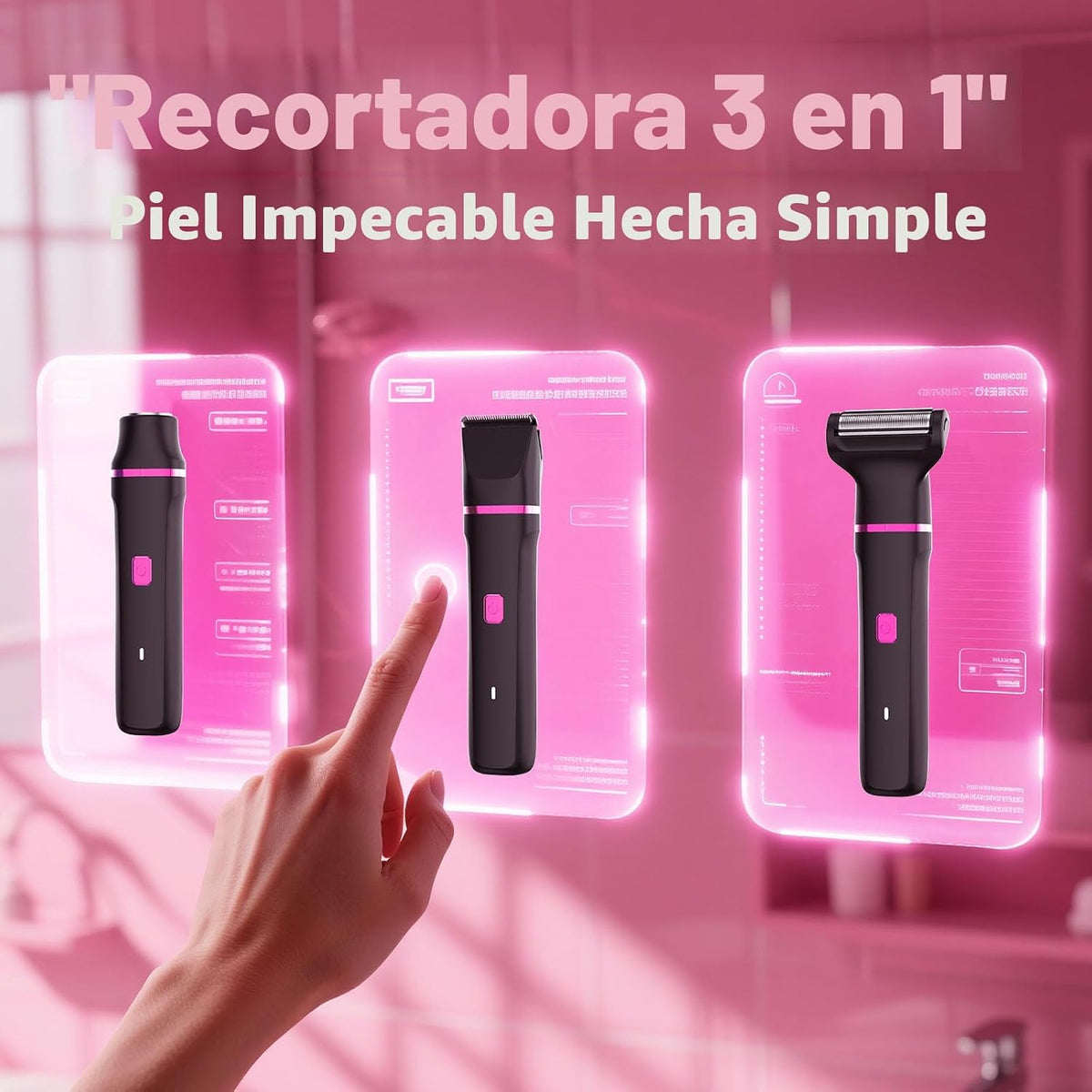 Risina Recortadora de bikini 3 en 1 para mujer, maquinillas de afei...