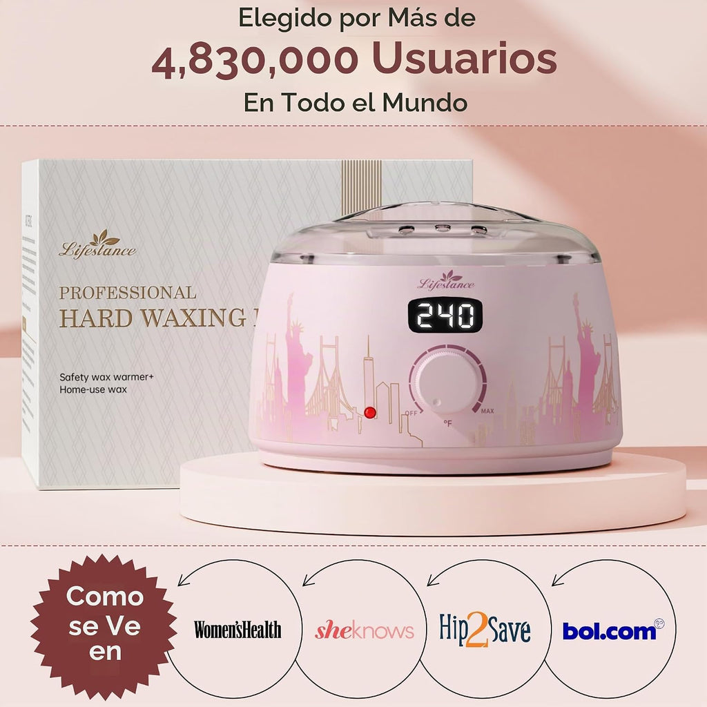 Lifestance Kit de Depilación para Mujeres y Hombres - Calentador Di...