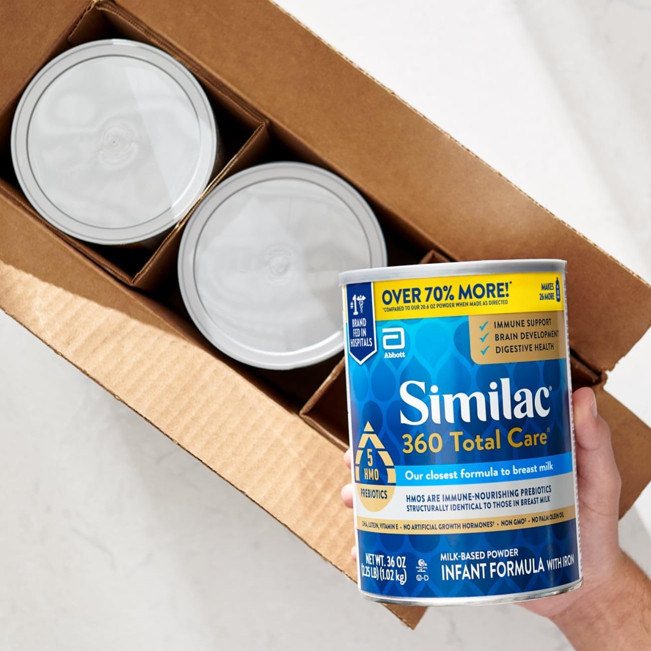 Similac 360 Total Care - Fórmula infantil, tiene 5 prebióticos HMO,...