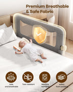 GrowthFun - Riel de cama plegable para niños pequeños, marco y cone...