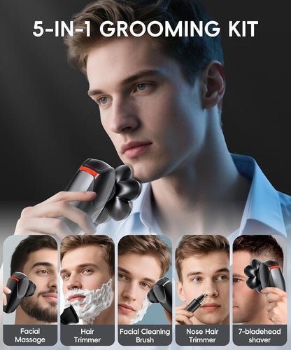 MALEGEBAZ Afeitadoras de cabeza para hombres calvos, kit de aseo 5...