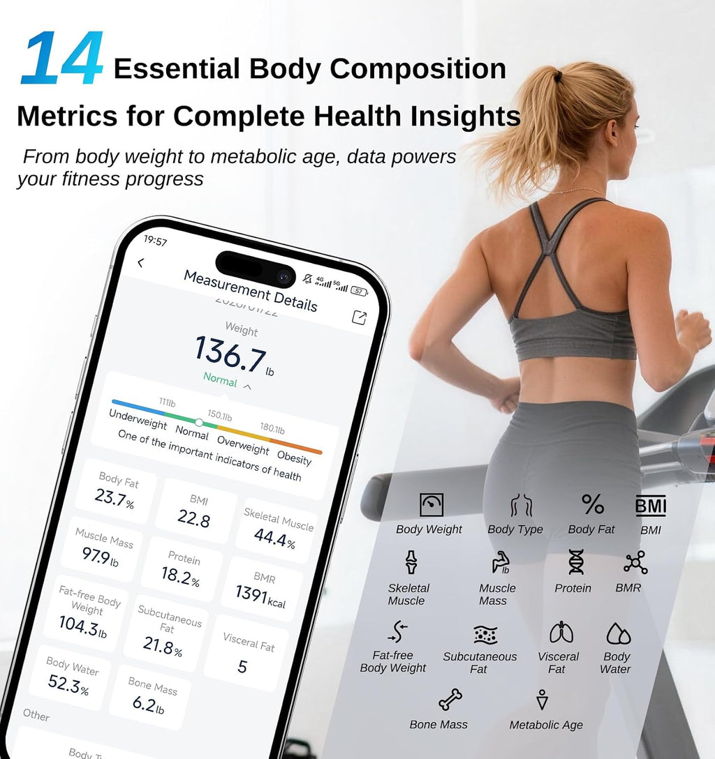 Báscula GE para peso corporal: grasa corporal, IMC, masa muscular,...