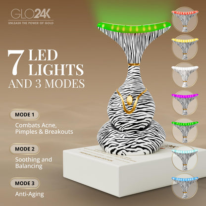 GLO24K - Dispositivo de belleza de luz roja para cara y cuello, her...