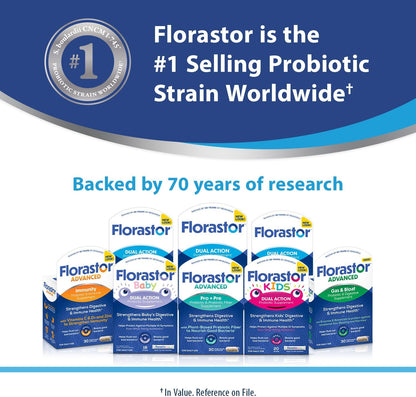 Florastor Probióticos para la salud digestiva e inmunológica, 30 cá...