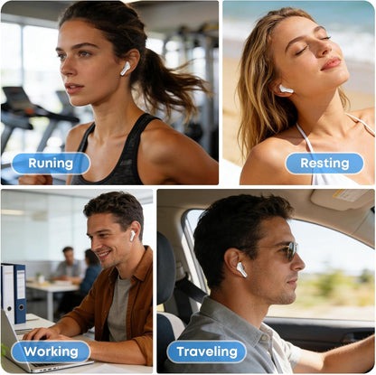 Fhumsh Auriculares inalámbricos, Bluetooth 5.4 HiFi estéreo con mic...
