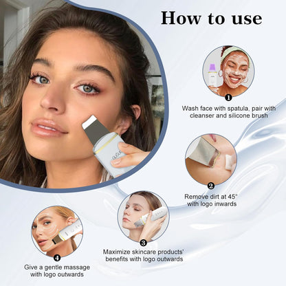 GUG - Espátula para exfoliante de piel, limpiador de poros con 4 mo...