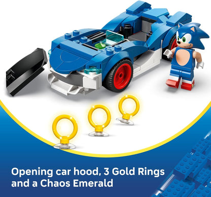 LEGO Sonic The Hedgehog Sonic: Speedster Lightning Race Car Toy para niños y niñas, juego de construcción de juguete con minifigura para niños y jugadores, a partir de 7 años, idea de regalo para