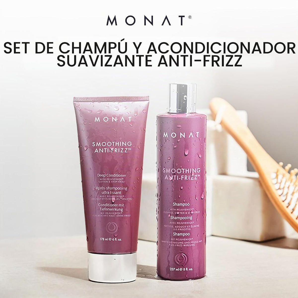 MONAT Set suavizante antiencrespamiento \u2013 Champú natural para...