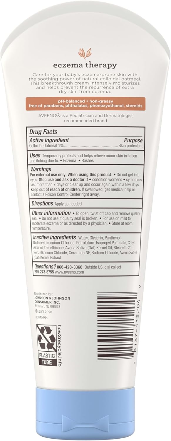 Crema hidratante para tratamiento de eczema en bebés de la marca Aveeno , 1115204, 1, 1