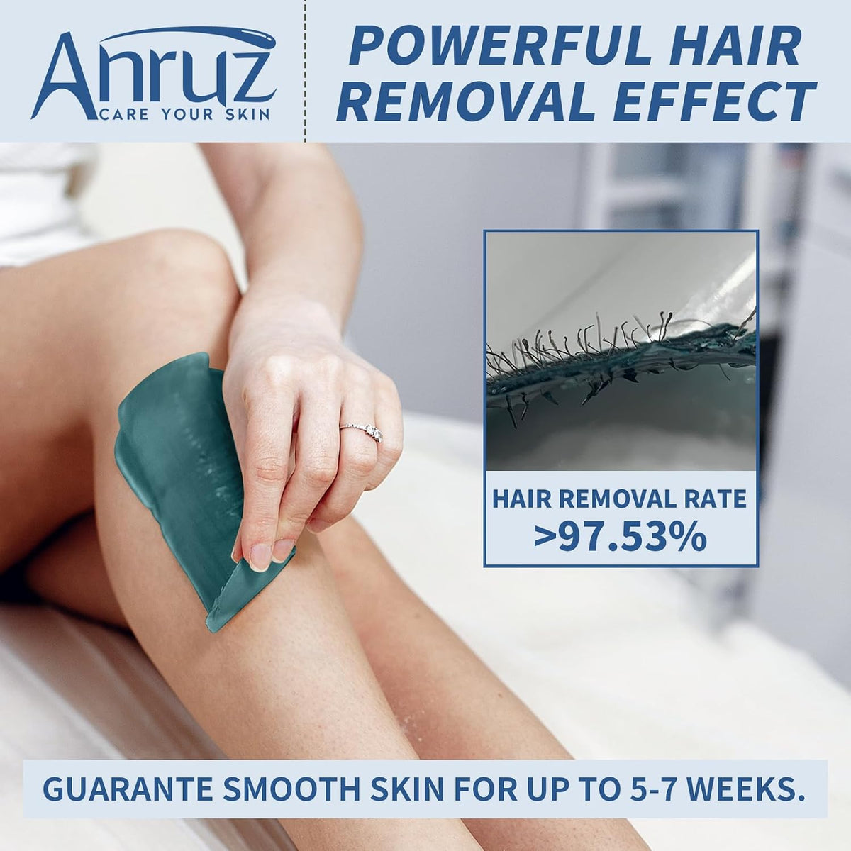 Anruz Kit de depilación para mujeres y hombres, kit calentador de c...