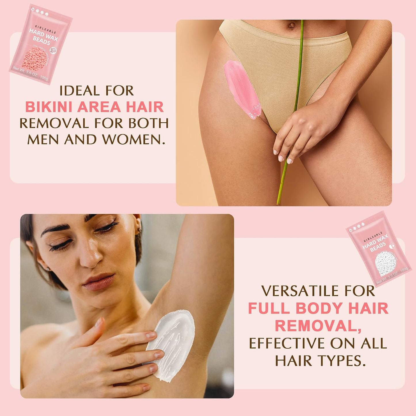 GIRLEARLE Kit de cera digital premium para mujeres con piel sensibl...