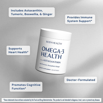 BodyHealth Omega 3 Health, Suplemento de aceite de pescado para muj...