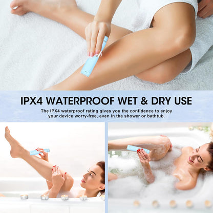 Qreeyx Afeitadora eléctrica de doble cabeza para mujer, IPX4, imper...