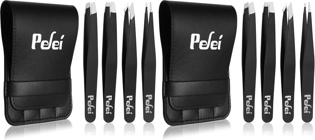 Pefei Juego de pinzas profesionales de acero inoxidable para cejas,...