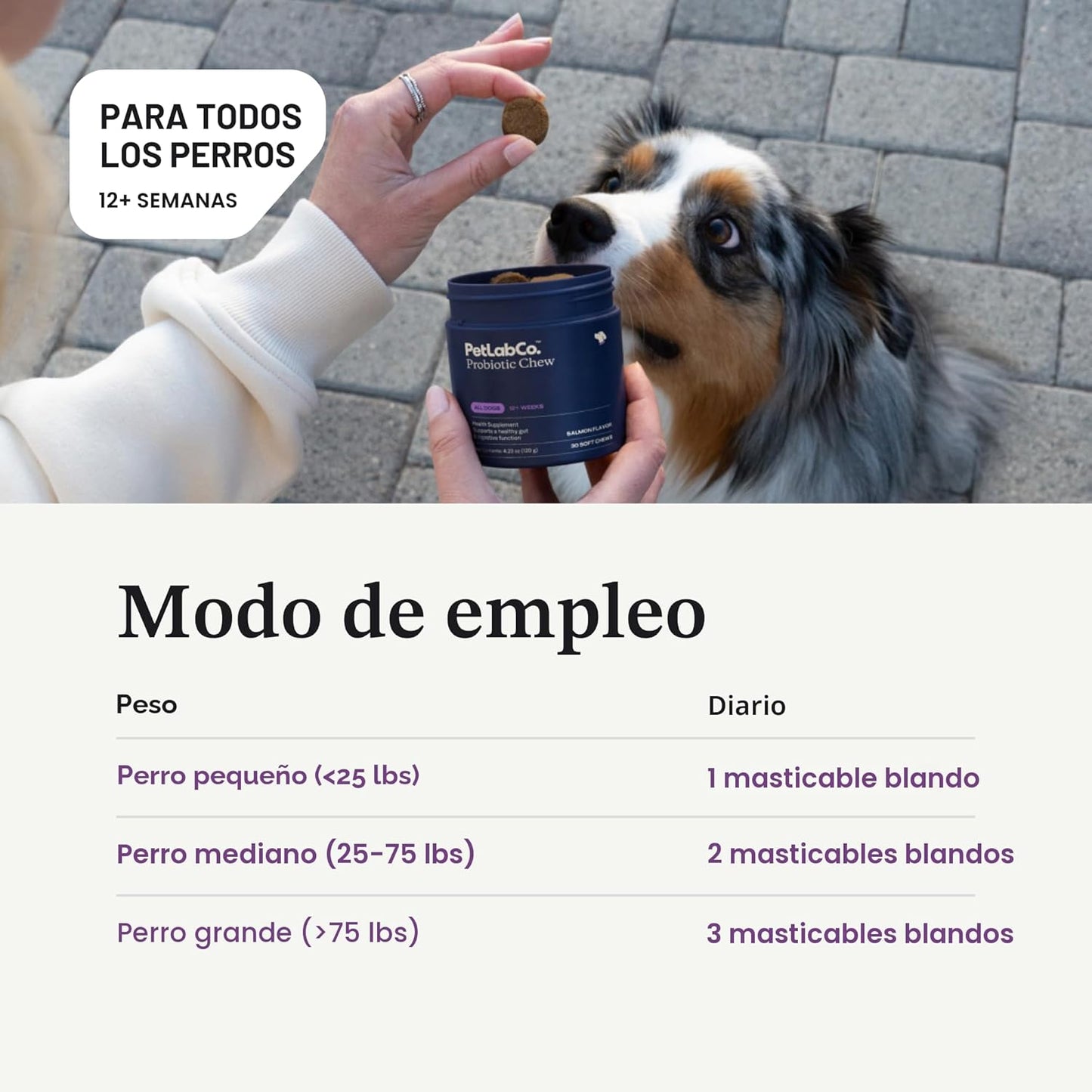PetLab Co. Probióticos para perros, ayudan a la salud intestinal, l...
