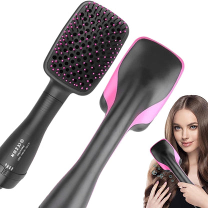 Cepillo iónico de 1 paso para alisar el cabello y secador - Herramienta de peinado de aire caliente de iones negativos para cabello liso - Todo tipo de cabello