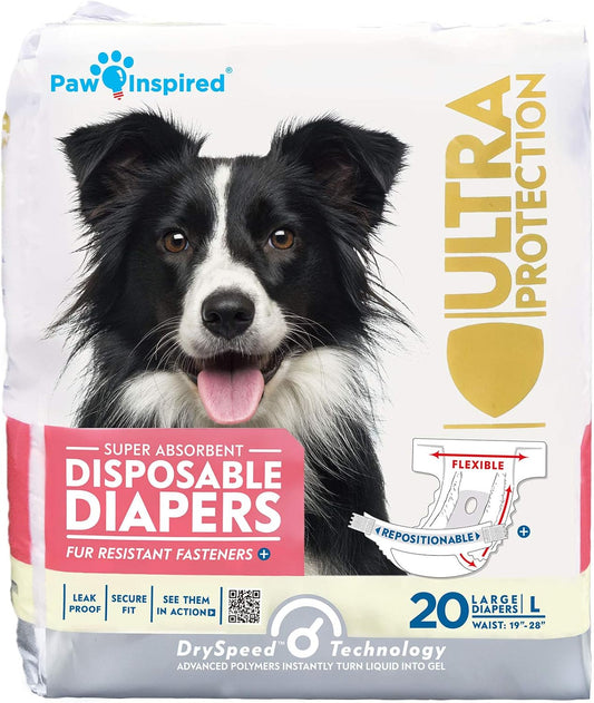 Paw Inspired 20 unidades de pañales desechables para perros | Pañal...