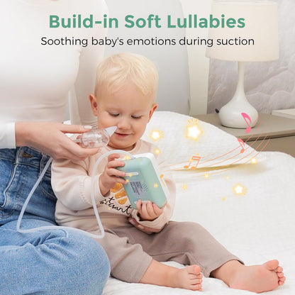 Momcozy Aspirador Nasal para Bebé, 【Grado Hospitalario】 Succión Fuerte de 70 KPa y 9 Niveles de Succión Ventosa Nasal, Limpiador Nasal Eléctrico para Niño Pequeño y Recién Nacido, Luz Tranquilizante y