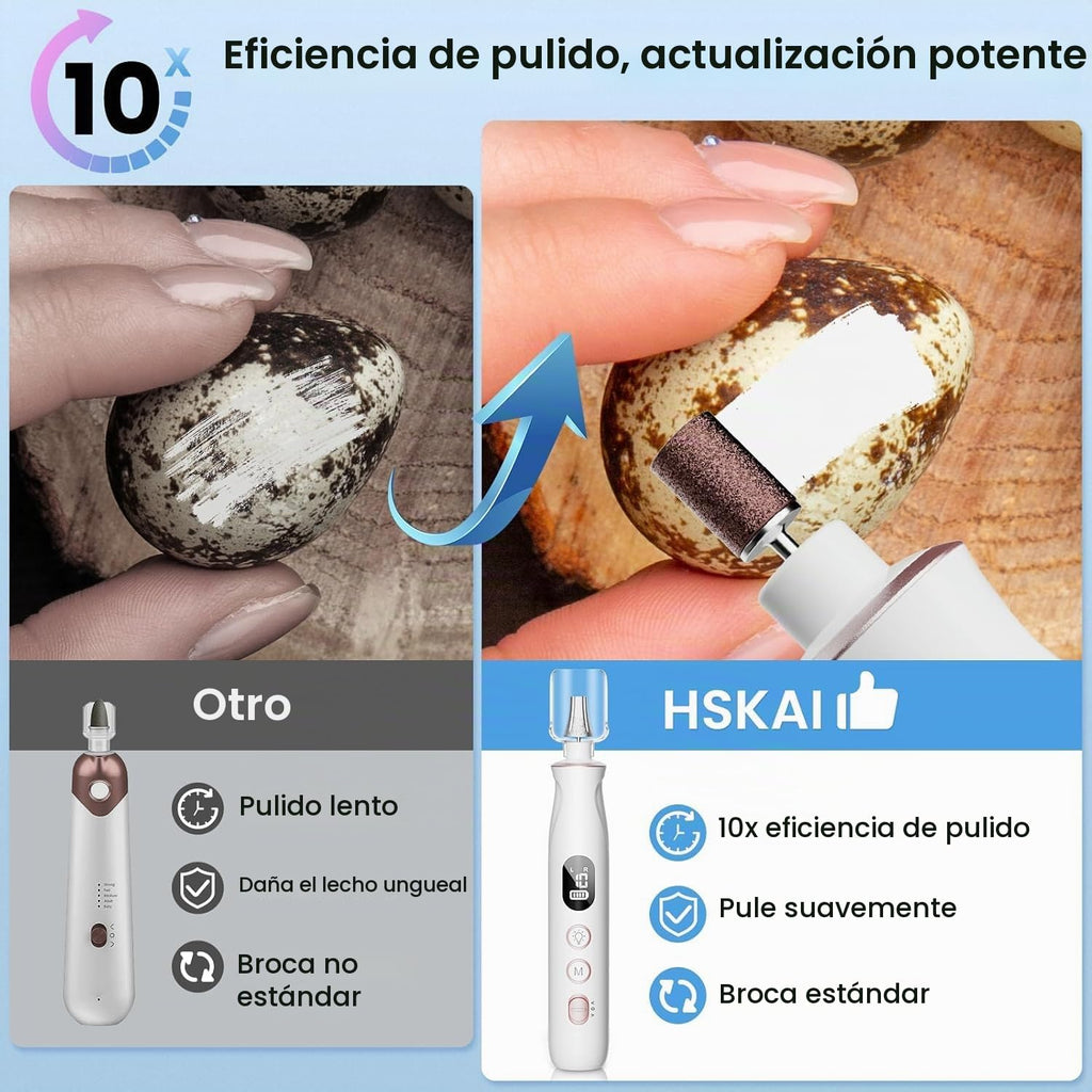 HSKAI Lima de uñas eléctrica, molinillo de uñas recargable para uña...