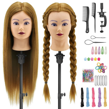 Cabeza de maniquí con 90% cabello humano, cabeza de muñeca de pelo...