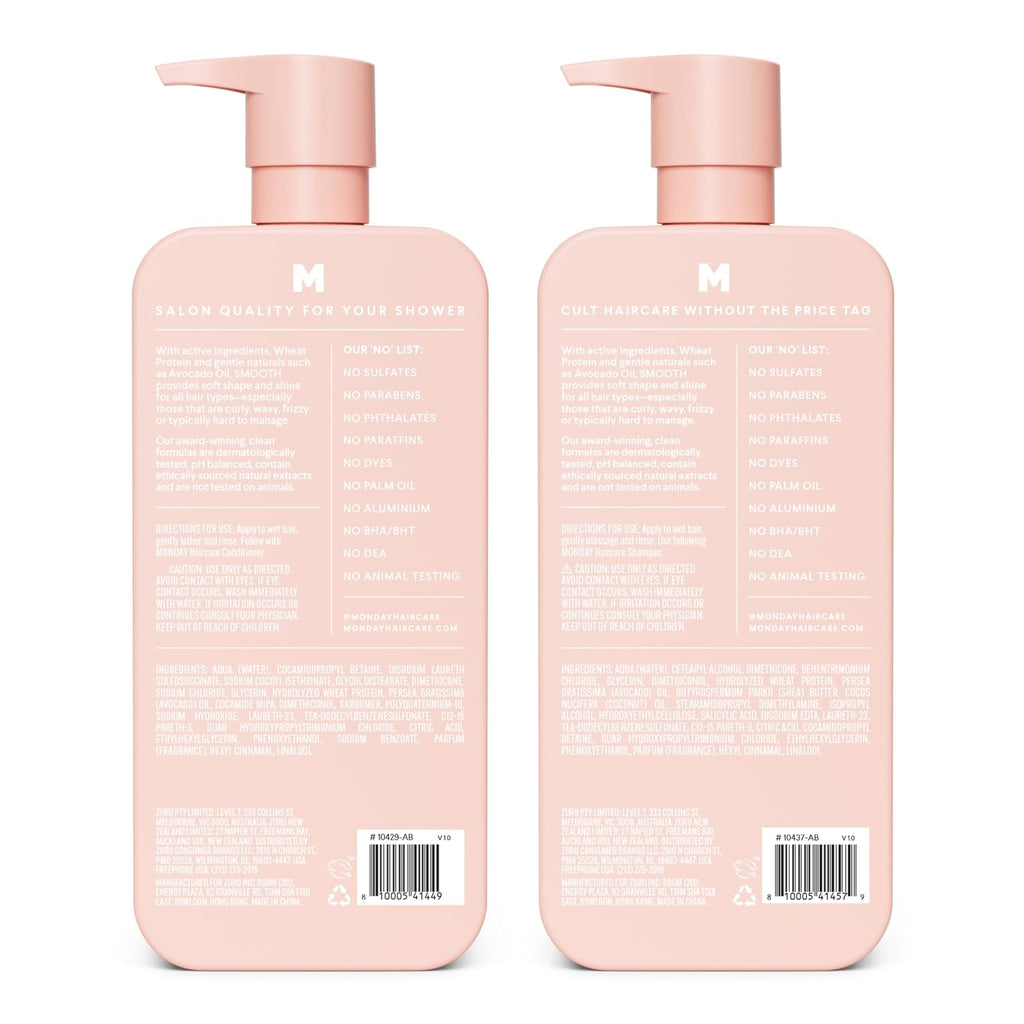 MONDAY HAIRCARE Smooth Shampoo + Acondicionador Juego de baño para...