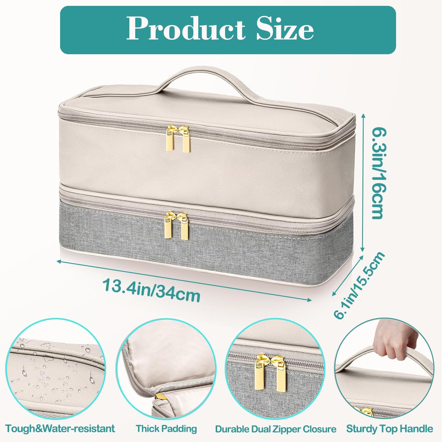 I'SMARTMOON Bolsa de viaje impermeable de 2 capas para herramie...