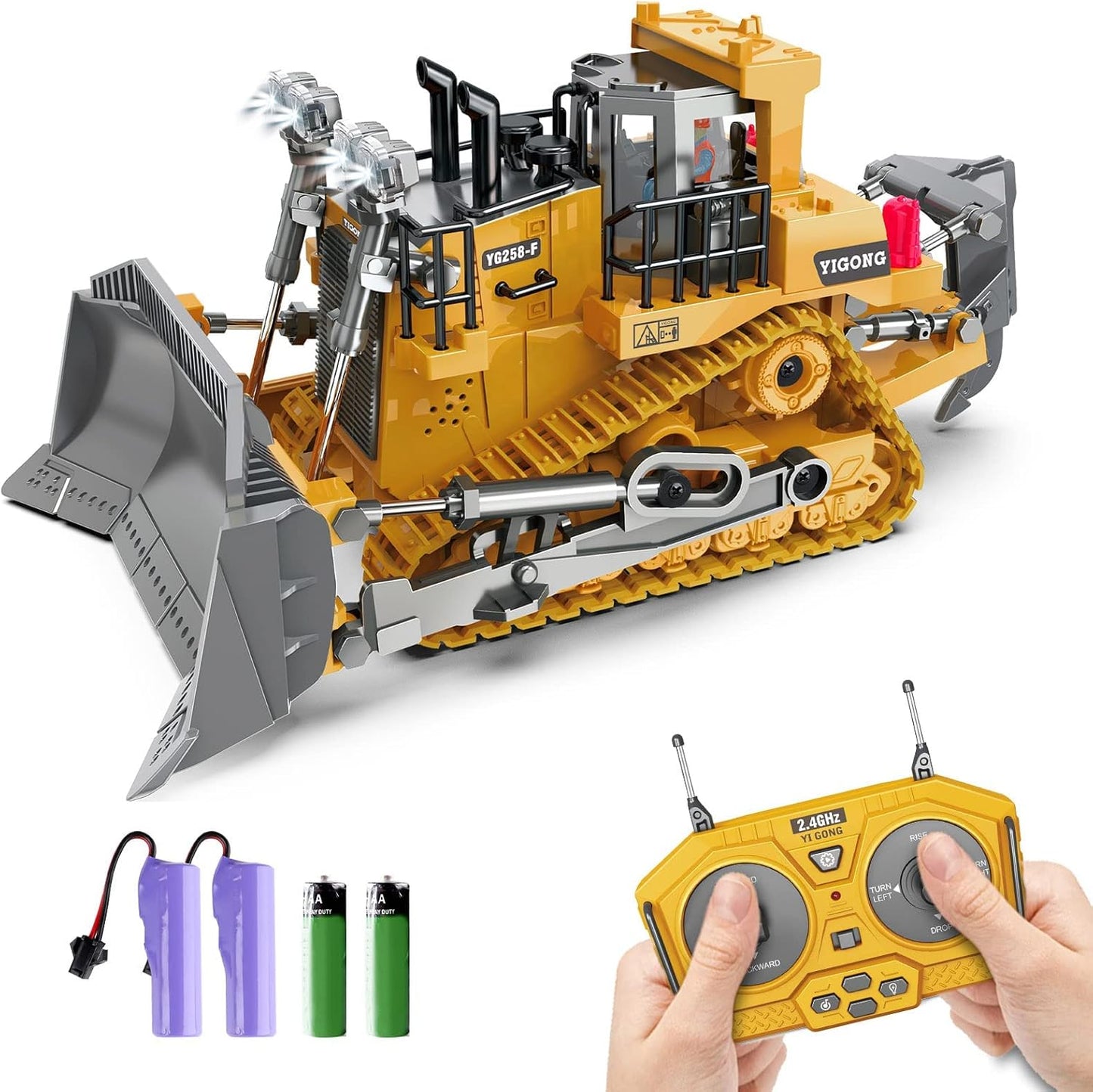 Dwi Dowellin Camiones Bulldozer RC para Niños, Bulldozer de Control...