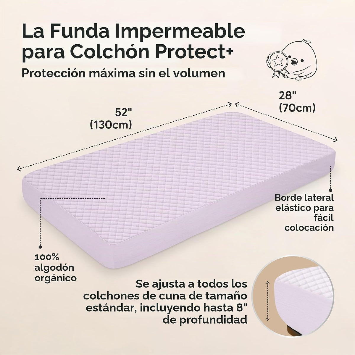 Paquete de 2 fundas protectoras de colchón impermeables para cuna,...