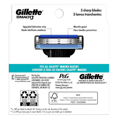 Gillette Mach3 - Repuestos de navaja para hombres, 15 repuestos de...