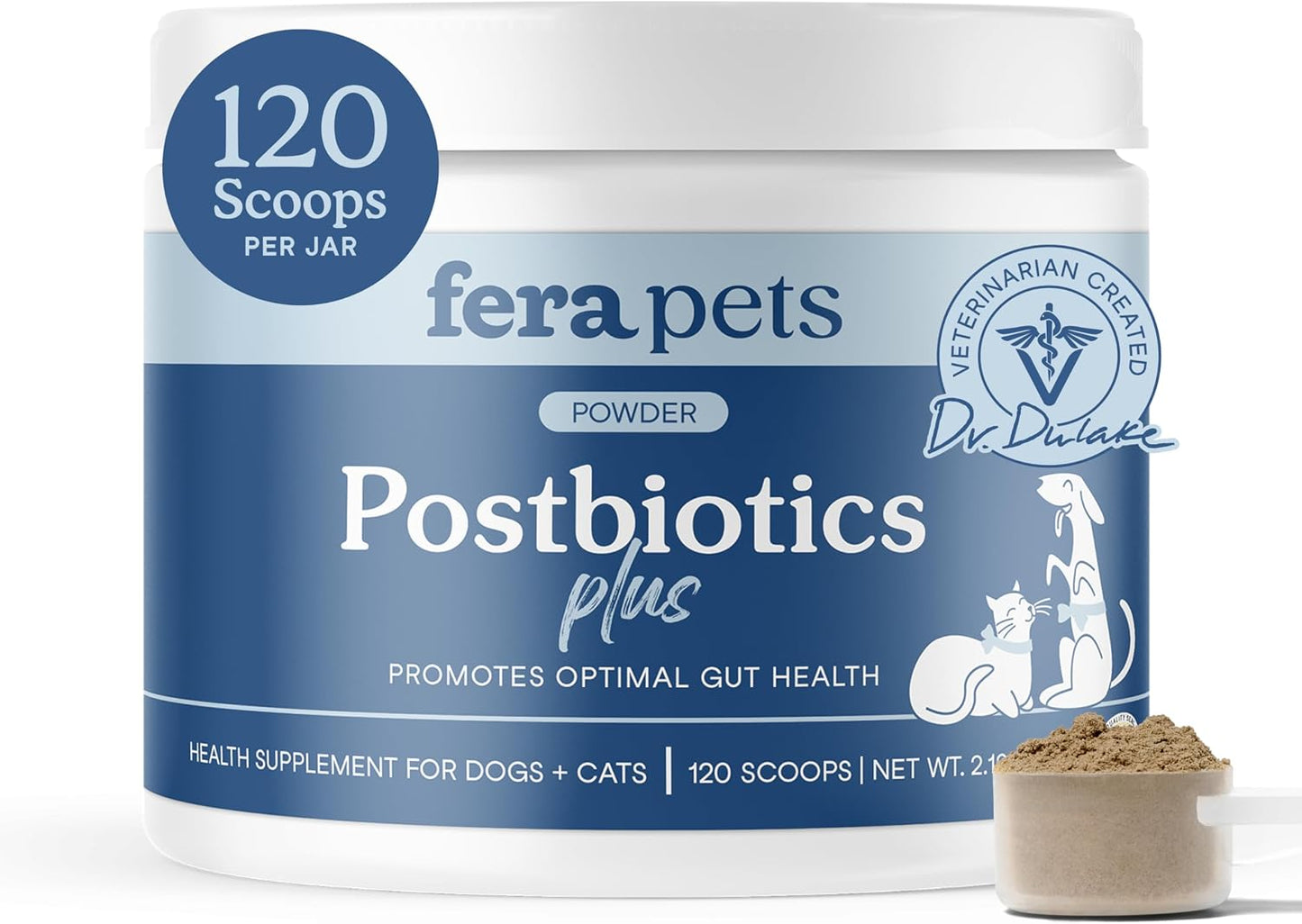 Fera Pets Postbiotics Plus Prebióticos para perros y gatos - con ol...