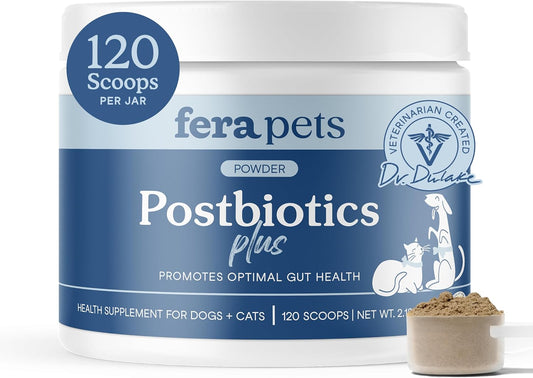 Fera Pets Postbiotics Plus Prebióticos para perros y gatos - con ol...