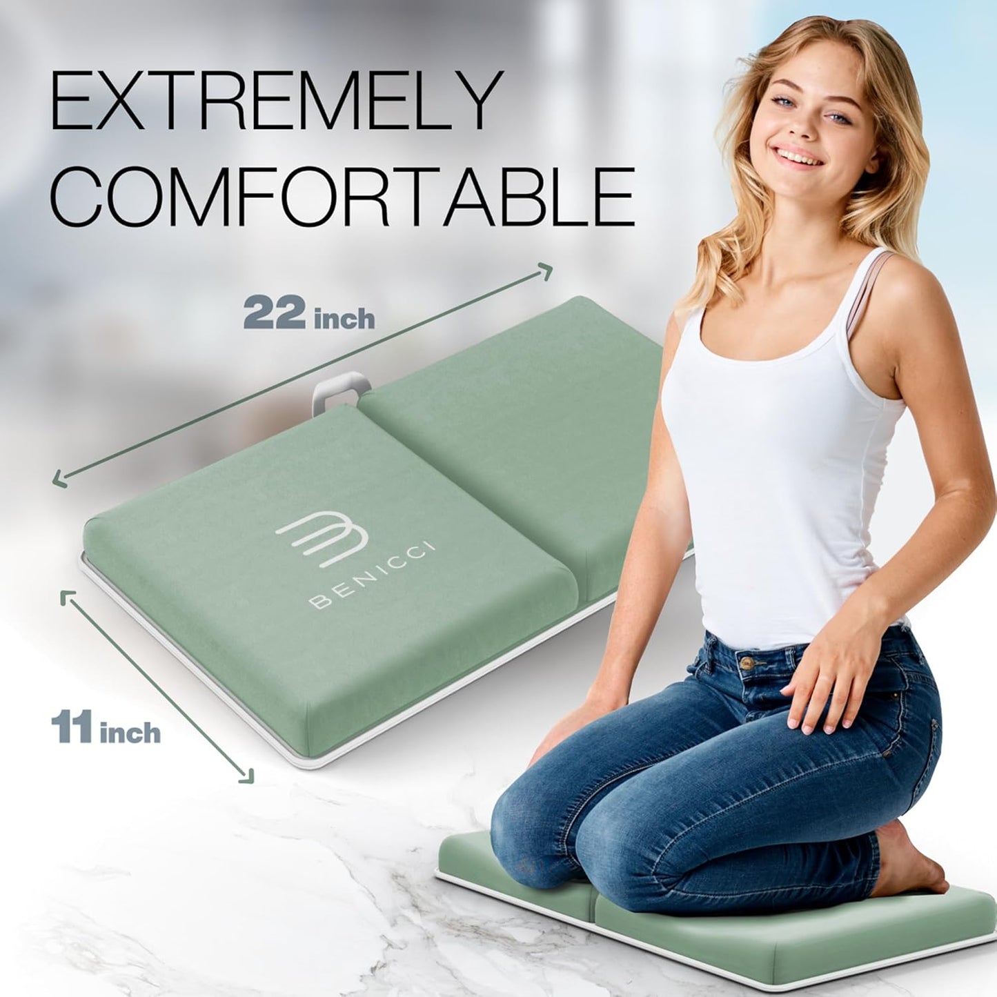 Cómoda almohadilla para arrodillarse en el baño y apoyo para codos...