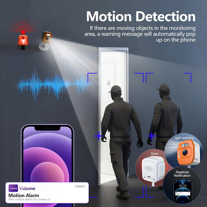 PHANSATIM 2 cámaras de seguridad WiFi 1080P, monitor de bebé, cámar...