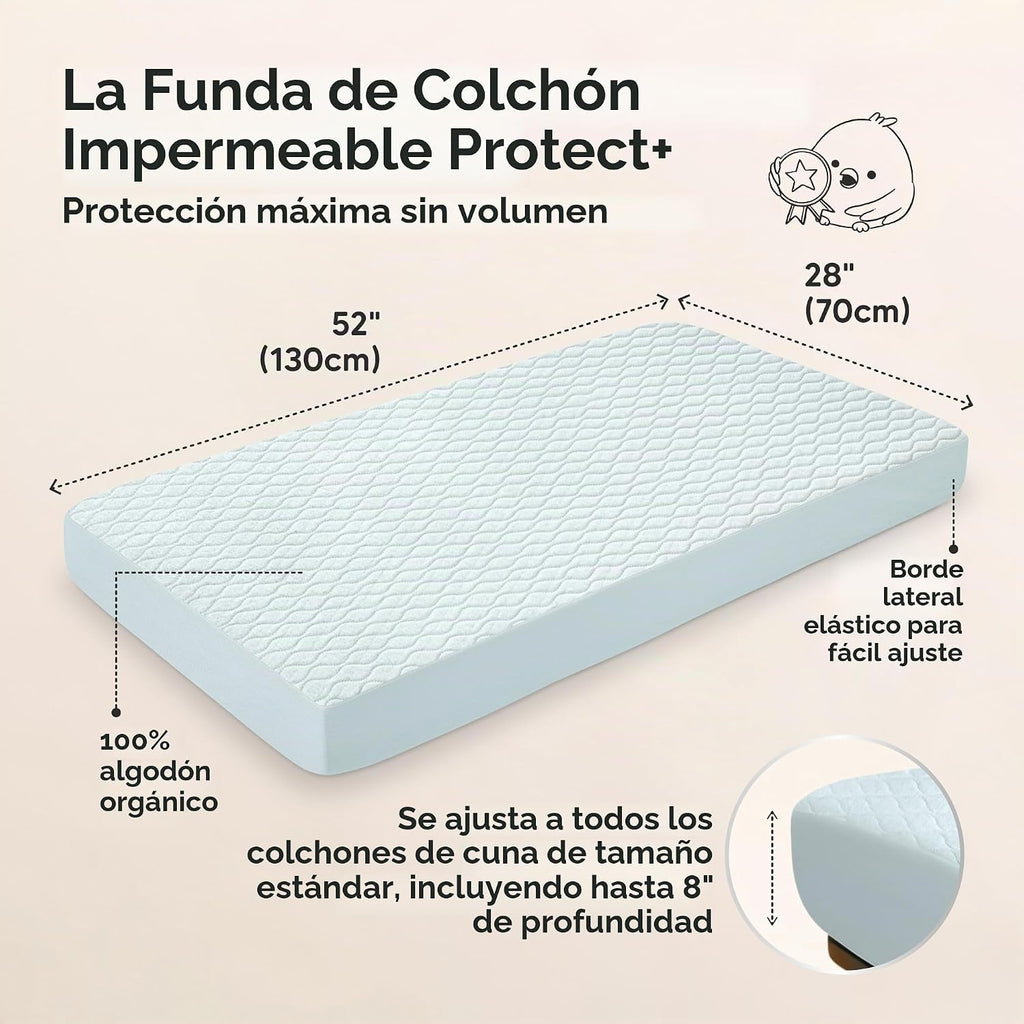 Paquete de 2 fundas protectoras de colchón impermeables para cuna,...