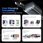 Cargador de coche retráctil, cargador de coche de 84 W USB C 4 en 1, accesorios de automóvil, adaptador de cargador de coche de carga rápida para iPhone 17 16 15 14 13 12 Pro Max, Samsung, Pixel |