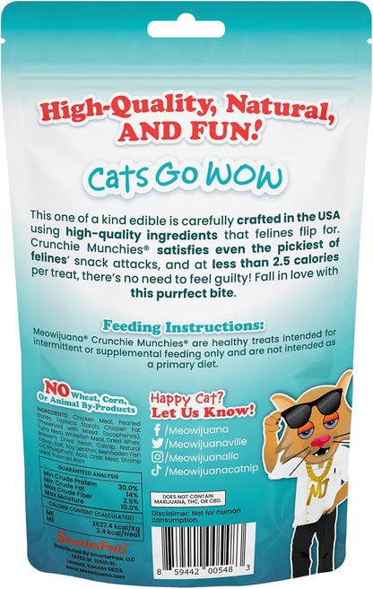 Meowijuana Crunchie Munchie - Paquete de golosinas de hierba gatera...
