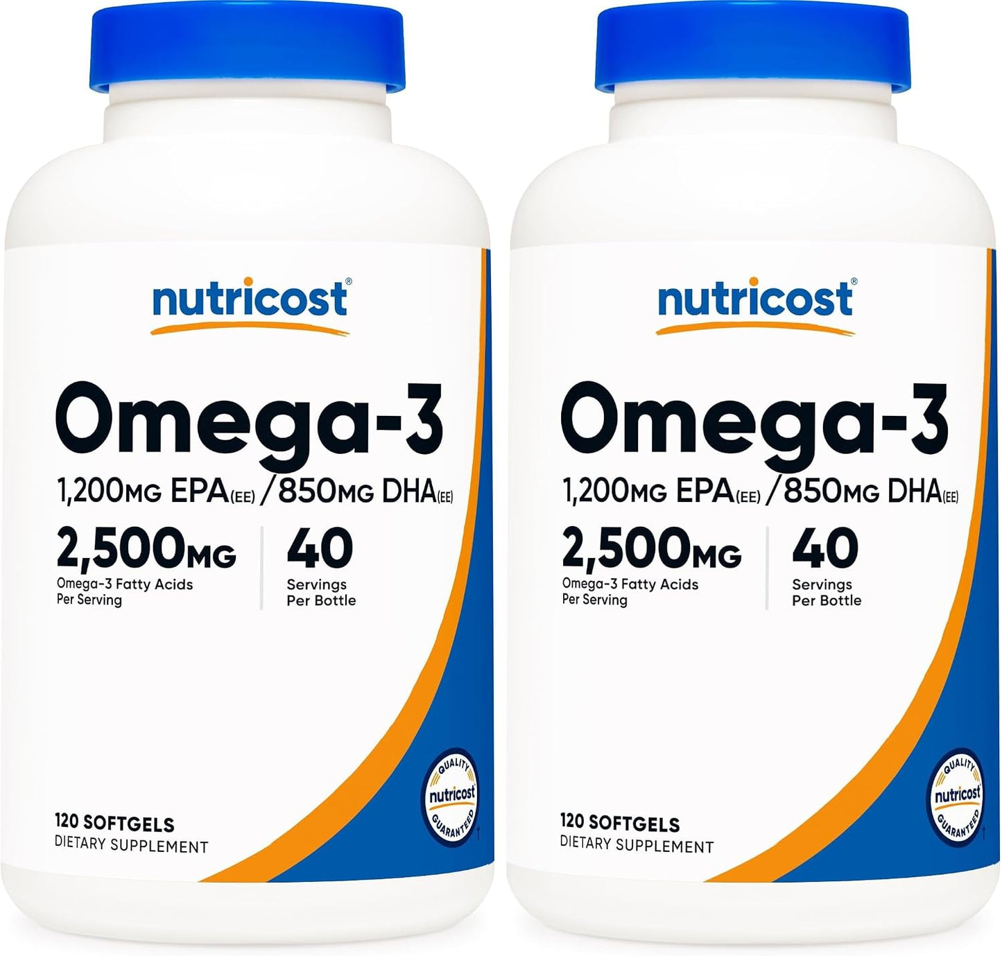 Nutricost Aceite de pescado Omega 3, 2500 mg, 120 cápsulas blandas...