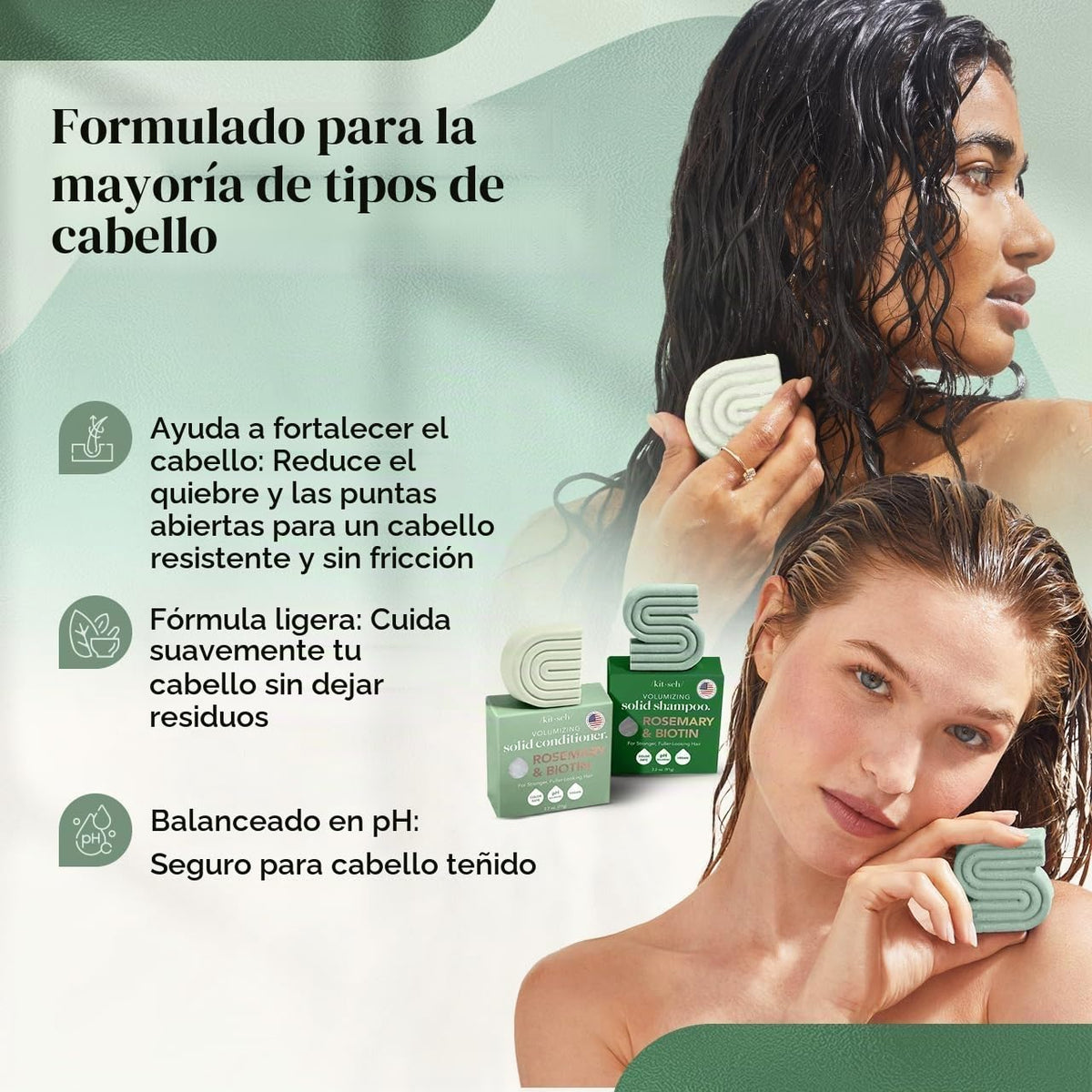 Kitsch Set de champú y acondicionador de romero y biotina para el |...