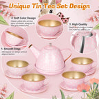 iAOVUEBY Juego de fiesta de té para niñas pequeñas, 49 piezas de ju...