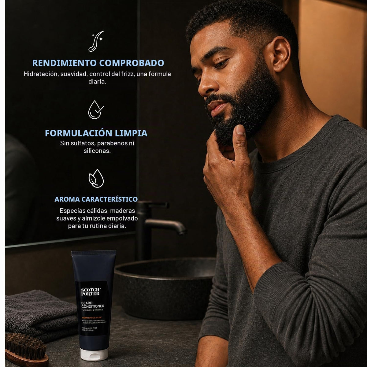 Scotch Porter Hidratar y nutrir el acondicionador de barba para hom...