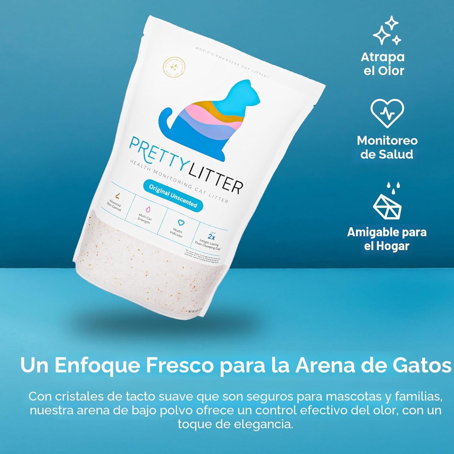 PrettyLitter - Arena para gatos con monitoreo de salud (sin perfume...