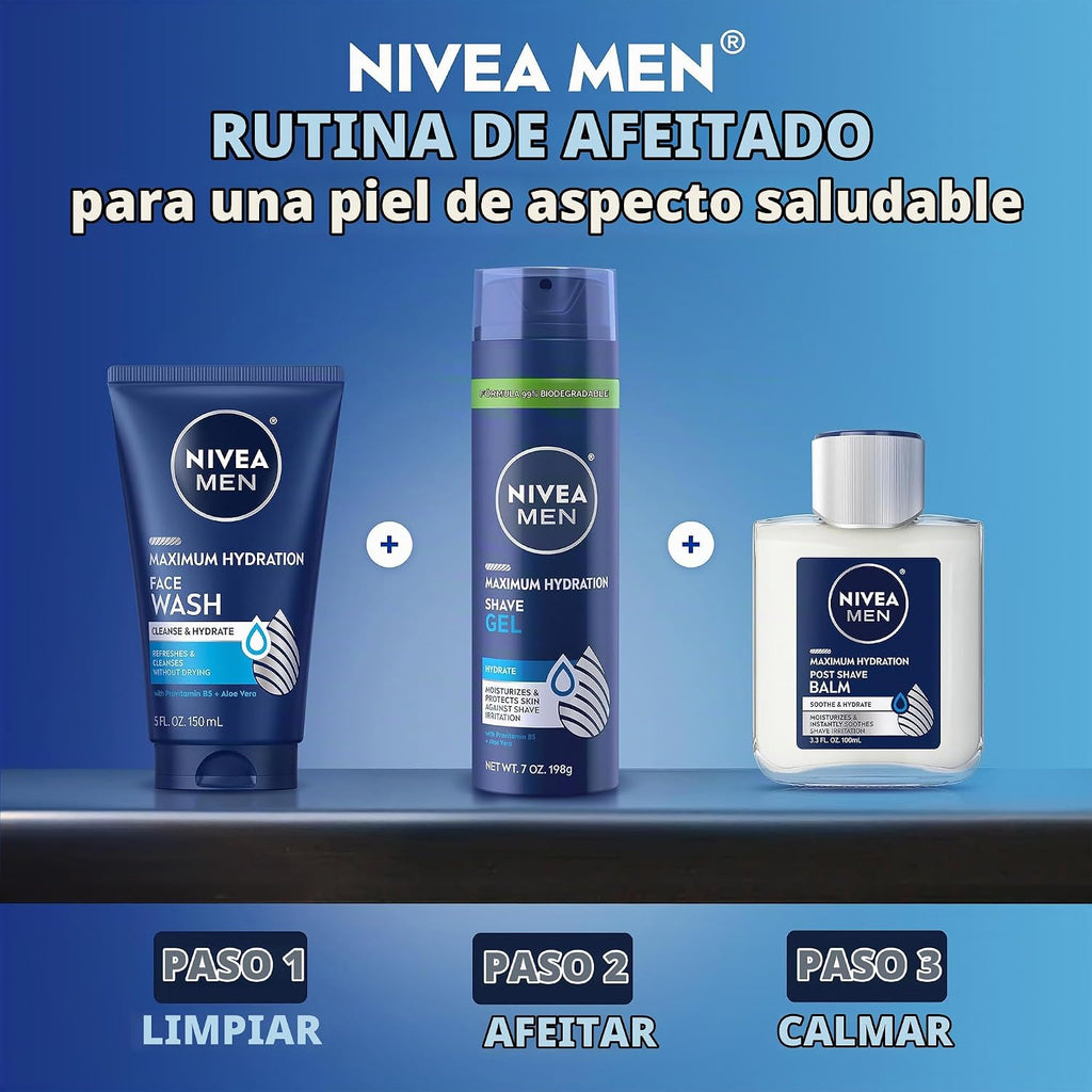 NIVEA MEN Gel de afeitado de hidratación máxima con aloe vera y pro...