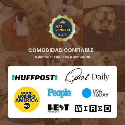 Bedsure - Cama relajante para perro mediano, lavable, tipo dona, ca...