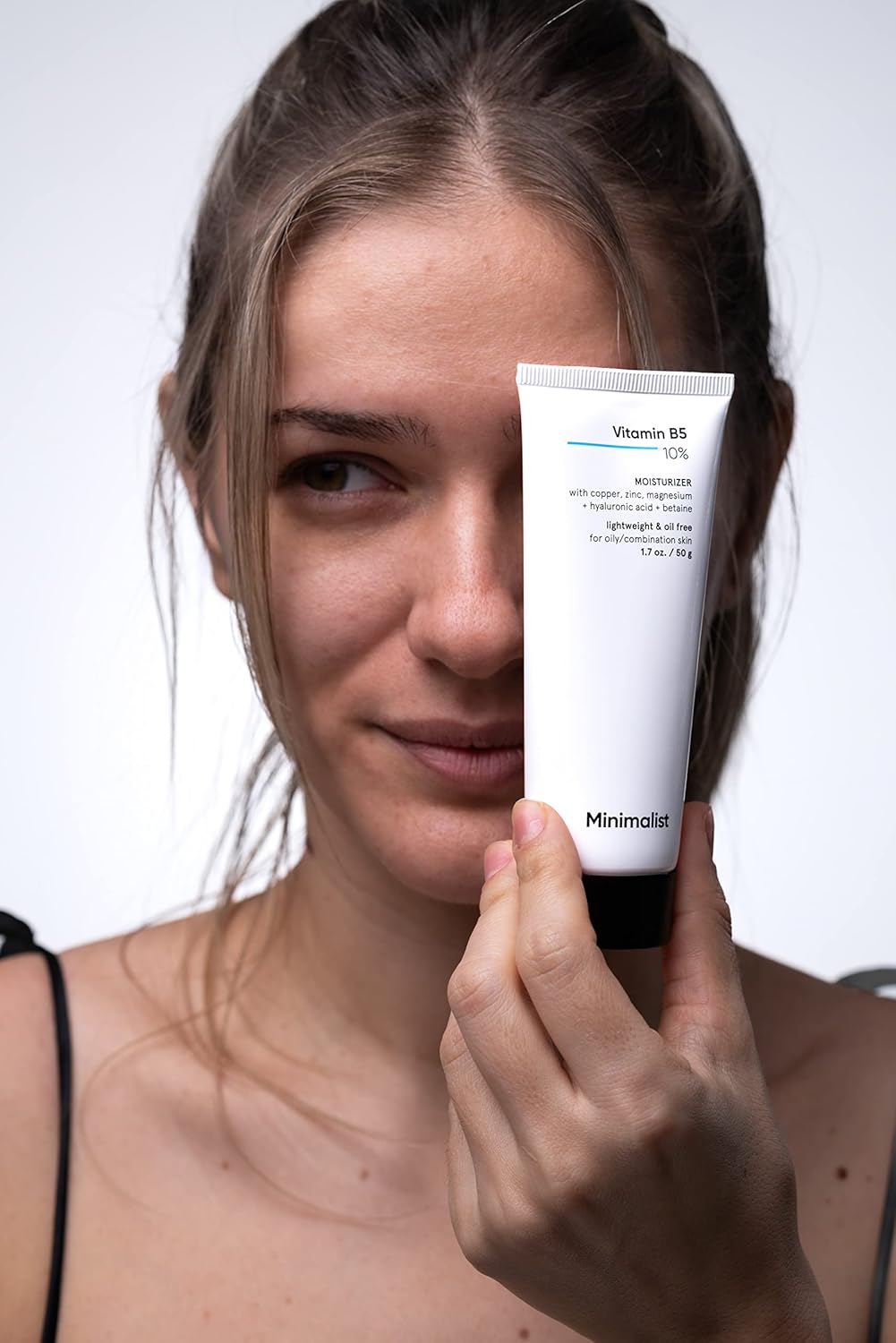 Minimalist Hidratante facial 10% de vitamina B5 para piel grasa y propensa al acné | Gel ligero de rápida absorción sin aceite | Para mujeres y hombres | 1.7 oz / 50 g